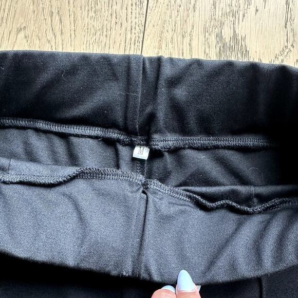 Women’s Black Wide Leg Pull-On Pants Size M 31” Inseam Stretch Workwear Trousers - Picture 4 of 7